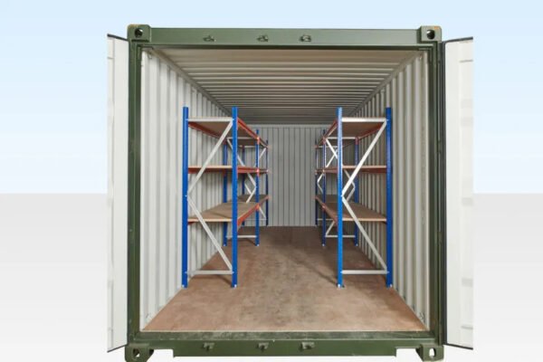 Adjustable, Heavy Duty Three Tier Racking For Rear Of Container