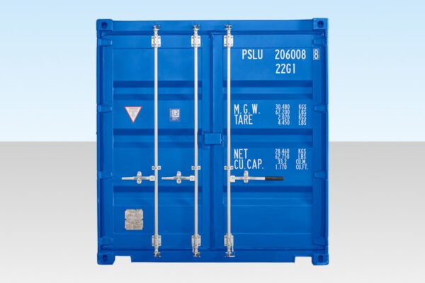 20ft Self Storage Container with Bamboo Floor – Blue (RAL 5010)