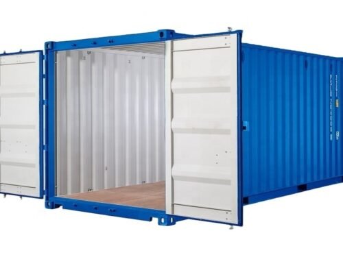 20ft Self Storage Container with Bamboo Floor – Blue (RAL 5010)