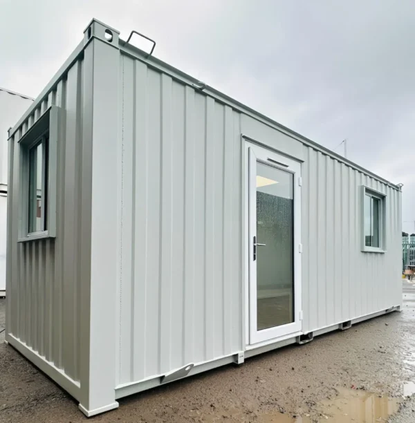 21ft x 8ft Custom Office Cabin – Refurbished Portable Building with A/C & Glazed Door