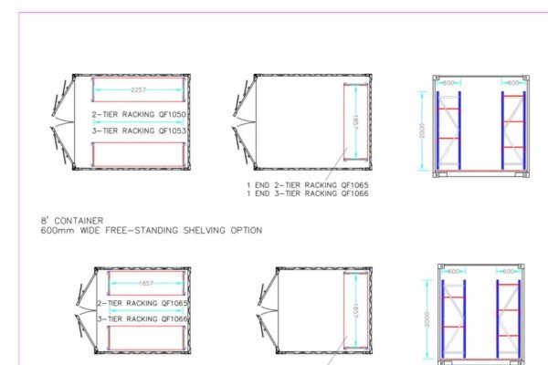 Adjustable, Heavy Duty Three Tier Container Racking (Single Bay)
