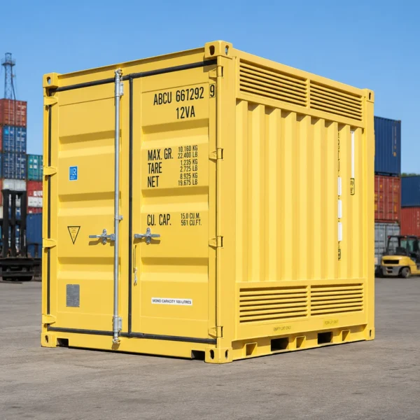 10ft Premium Bunded Store with Shelving – Hazardous Goods Storage Container
