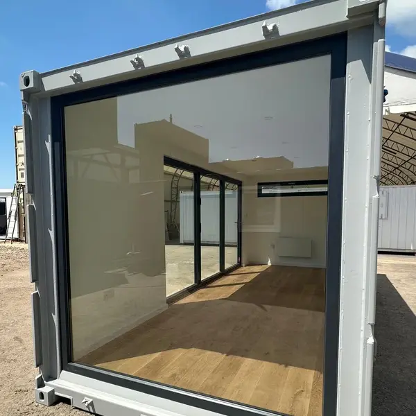 20ft Custom Shipping Container Office – Glass Front Portable Building