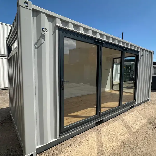 20ft Custom Shipping Container Office – Glass Front Portable Building