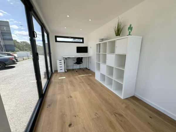 20ft Custom Shipping Container Office – Glass Front Portable Building