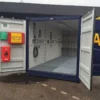 20ft Open Mesh Floor Bunded Store with Shelving – Hazardous Goods Storage Container