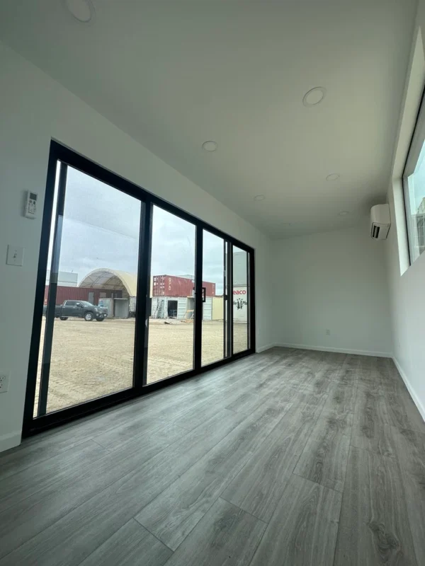 20ft Glass 3 20ft Glass Front Office Container – Sliding Glass Door