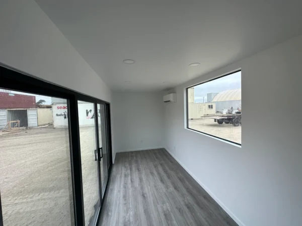 20ft Glass 4 20ft Glass Front Office Container – Sliding Glass Door