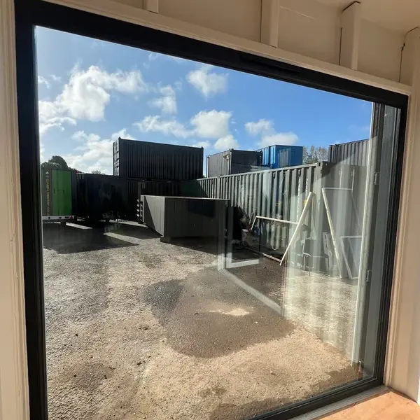 20ft Shipping Container Office – Glass Corner Design