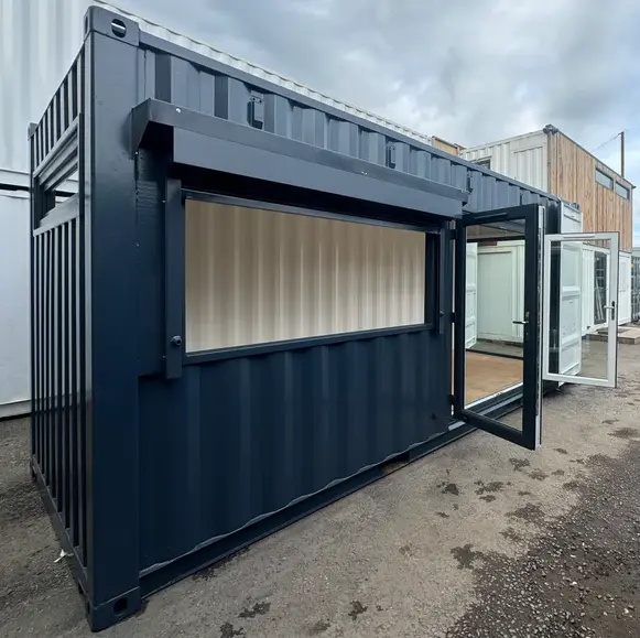 20ft Shipping Container Office – Glass Corner Design