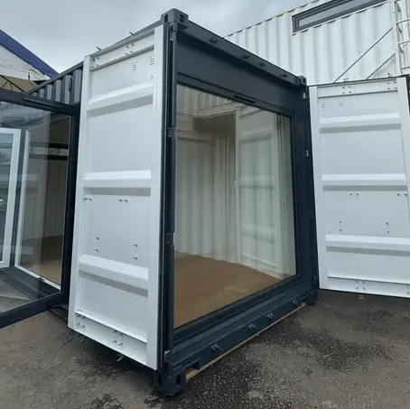 20ft Shipping Container Office – Glass Corner Design