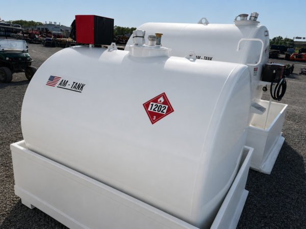 2026 AM Tank 1,050 Gallon Bunded Skid Mounted Steel Diesel Fuel Tank with Pump