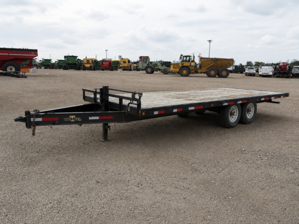 Used 20 ft Tandem Axle Flatbed Equipment Trailer | Heavy Duty Wood Deck
