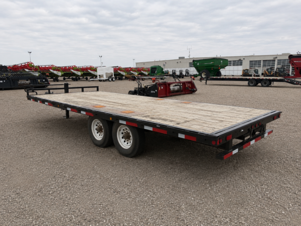 Used 20 ft Tandem Axle Flatbed Equipment Trailer | Heavy Duty Wood Deck