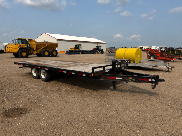 Used 20 ft Tandem Axle Flatbed Equipment Trailer | Heavy Duty Wood Deck